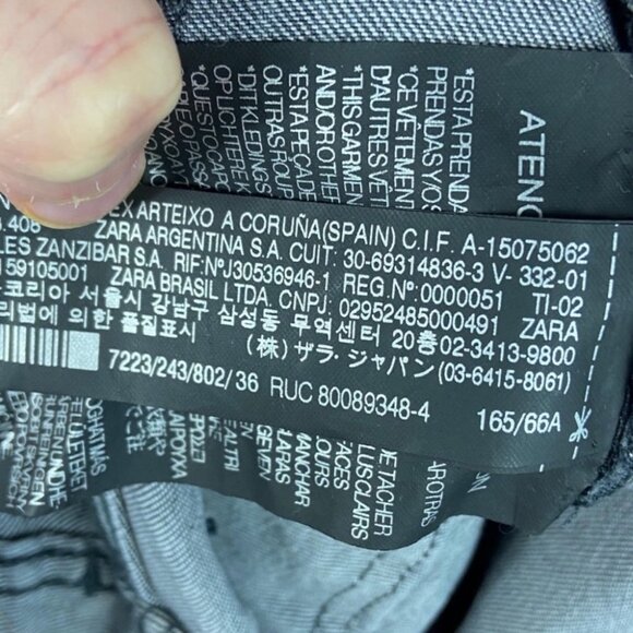 Zara Skinny Jeans Light Grey Size 4 Premium Denim Zip Fly Distressing Lyocell - Picture 11 of 13